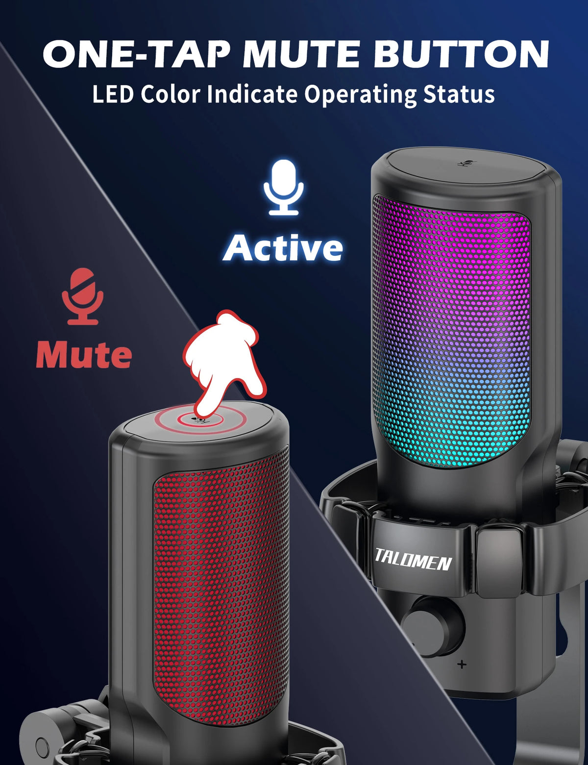 Eyans Mic Talomen EYAS | USB Microphone for PC, Podcast, Streaming, Recording, C