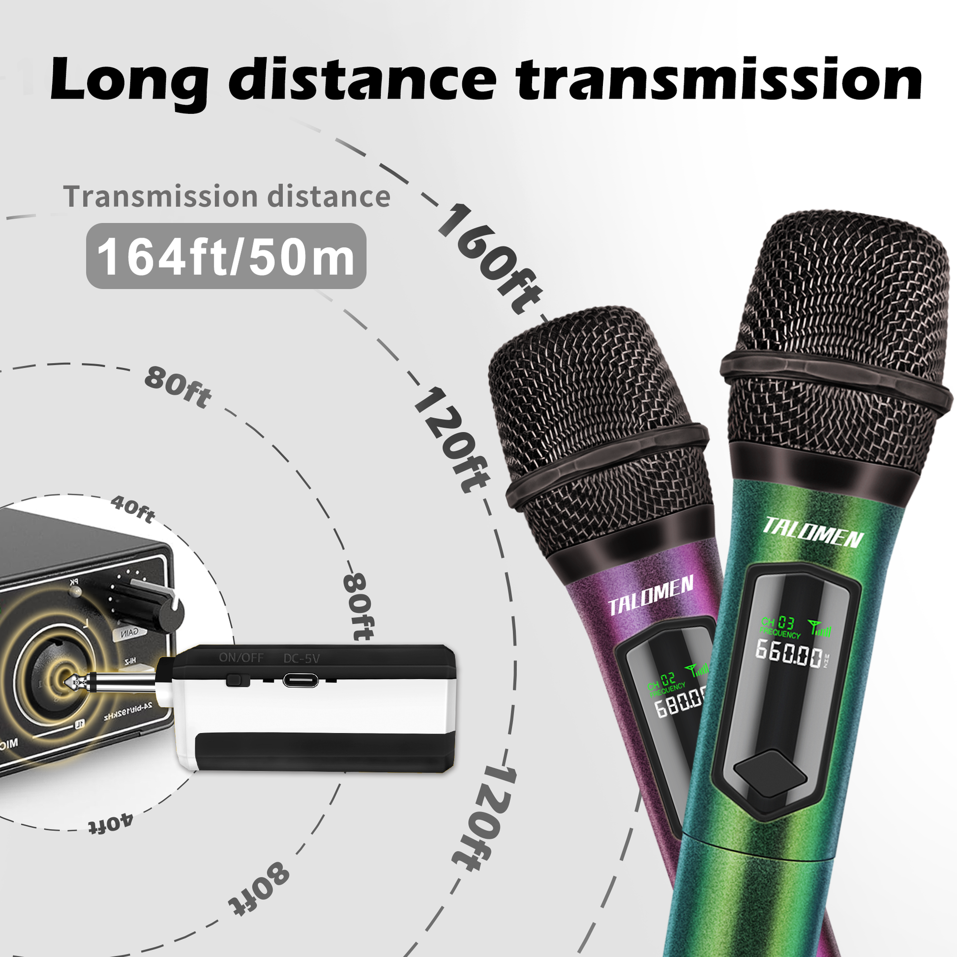 🔥New 4-Mic Set】 Talomen Wireless Dynamic Microphone 🔥New 4-Mic Set】 Talomen Wireless Dynamic Microphone