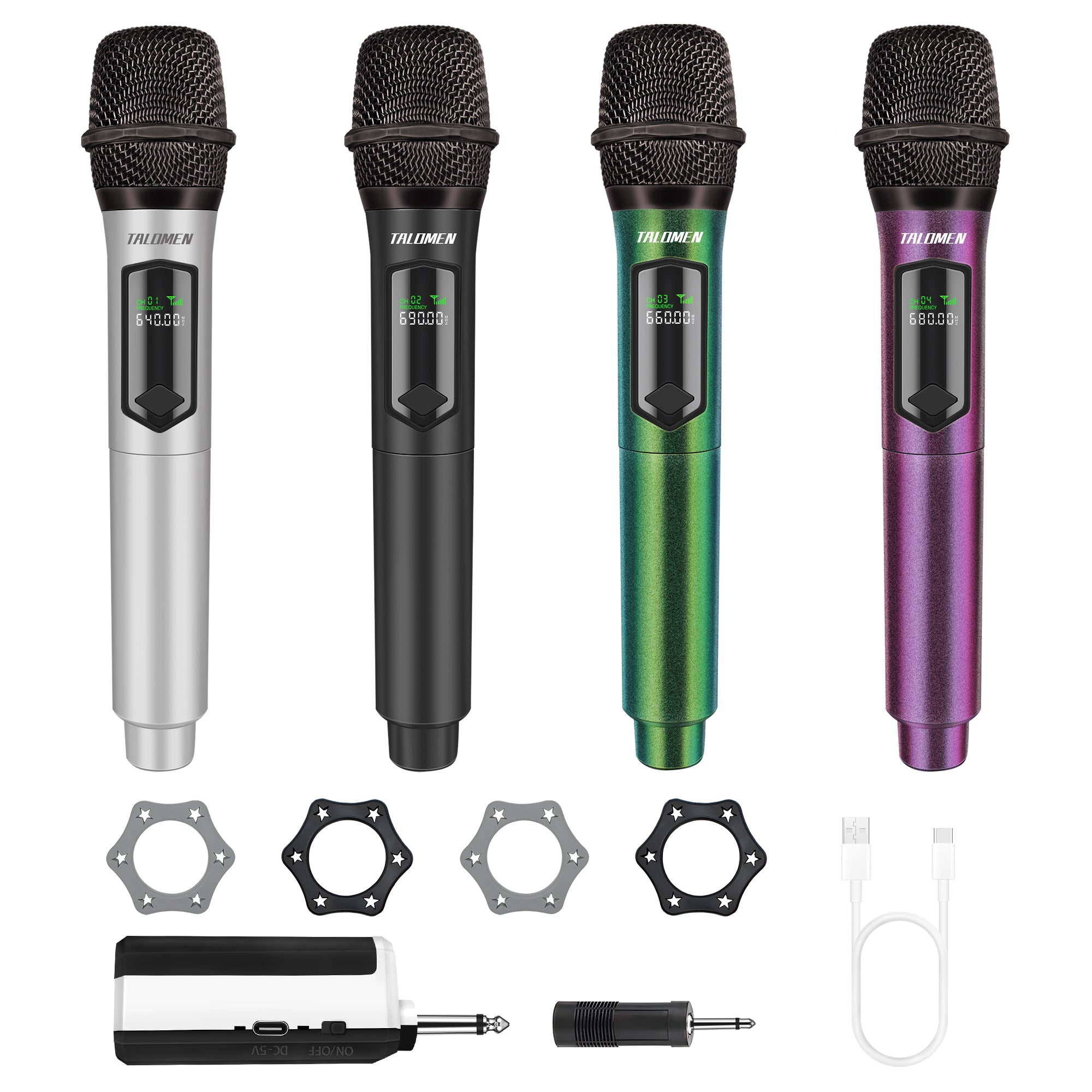 Talomen K60-2 | Microfono dinamico palmare wireless doppio
