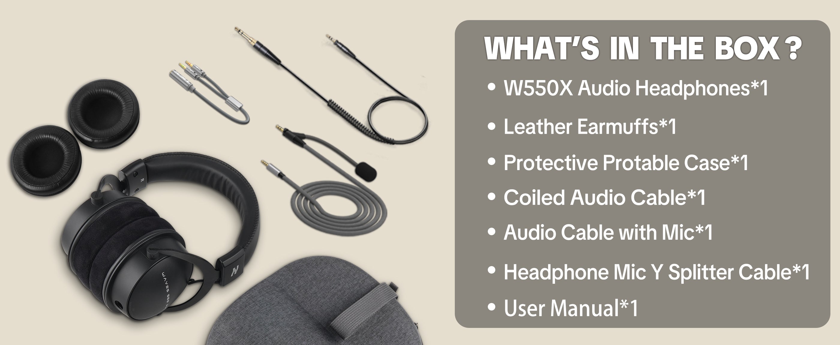 Talomen W550x | Studio Monitor Headphone with Mic Kit