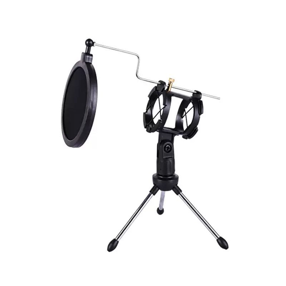Microphone Desktop Tripod Stand with Pop Filter